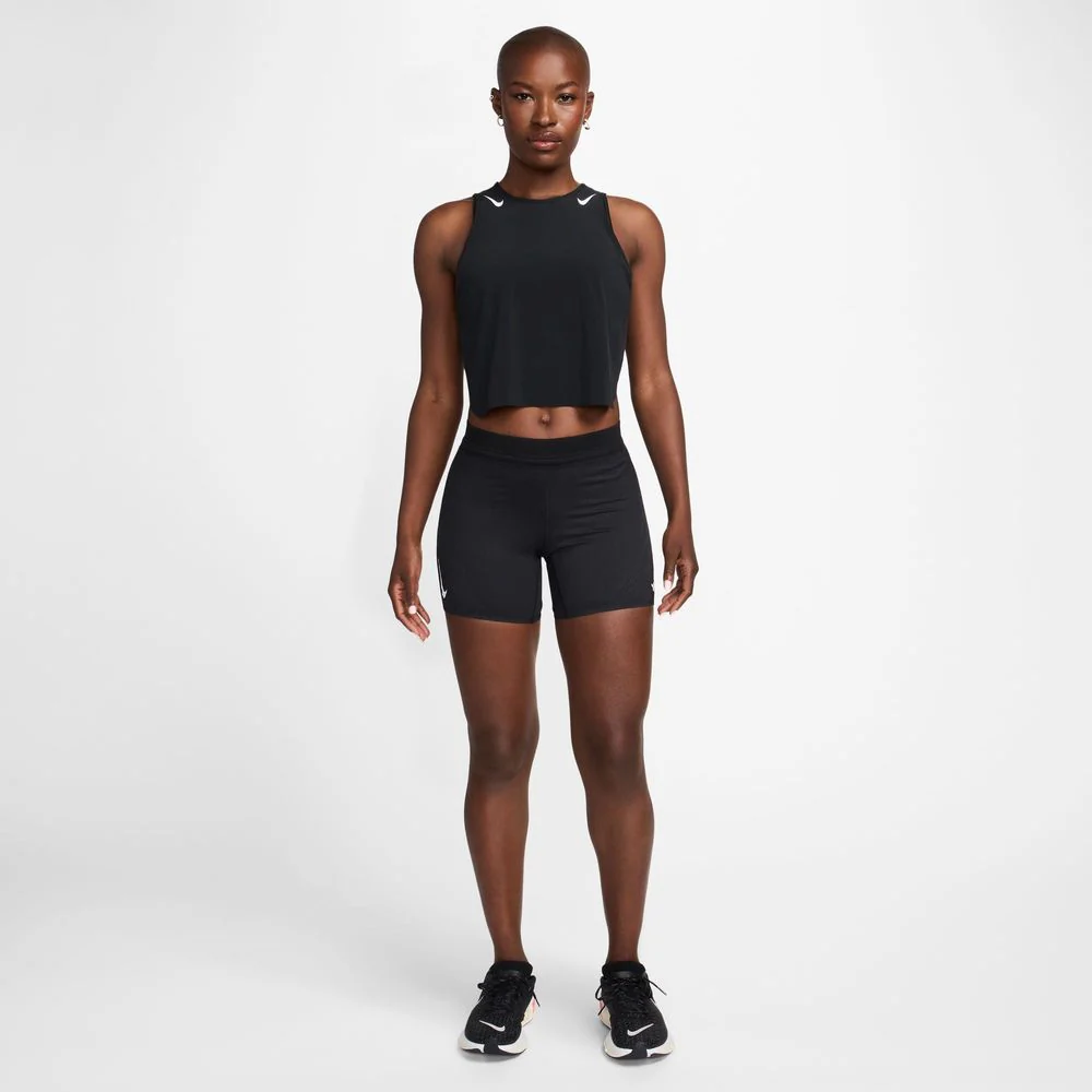 Womens Dri-FIT ADV Aeroswift Mid-Rise 5 Inch Running Shorts - Black - Image 4