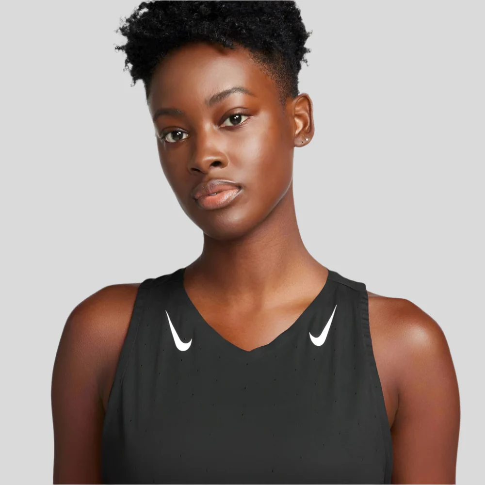 Womens Dri-FIT ADV AeroSwift Running Singlet - Black - Image 5