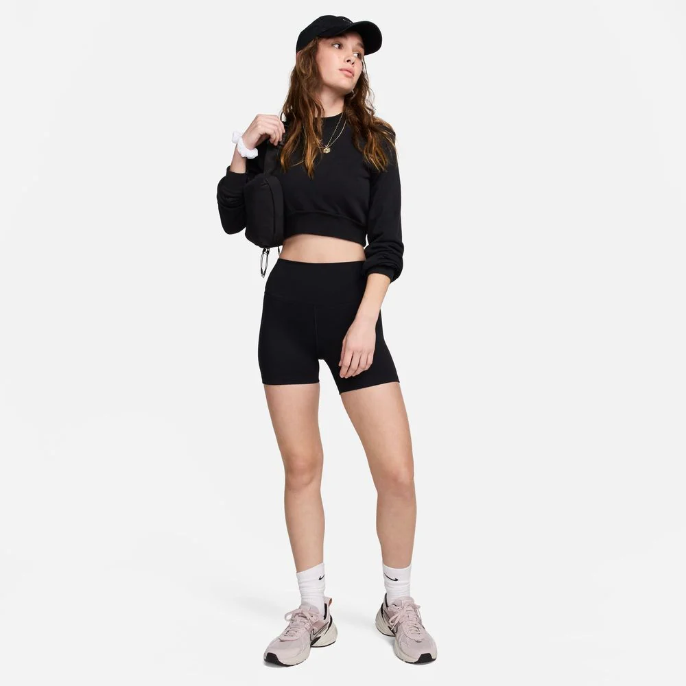Womens One High-Waisted 5 Inch Biker Shorts - Black - Image 7