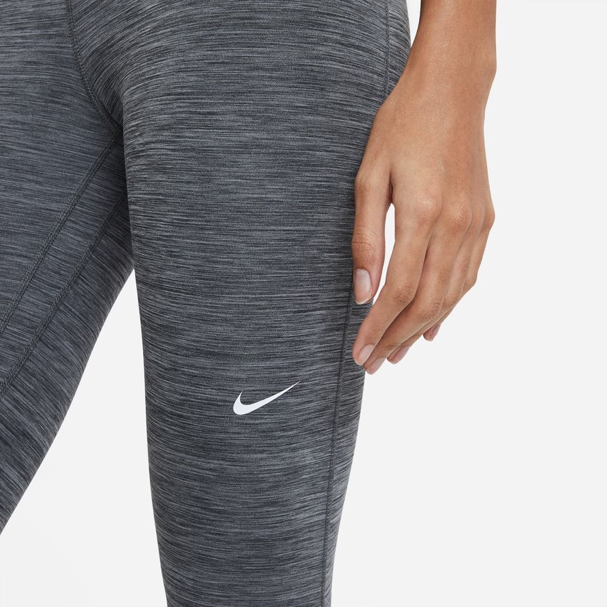 Womens Pro 365 Cropped Mesh Panel Leggings - Black Heather - Image 3